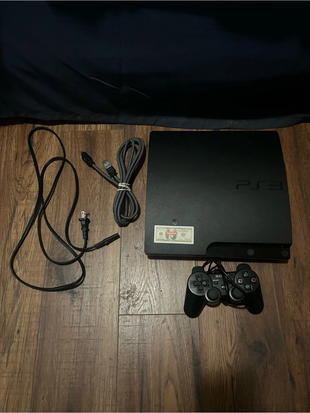 Sony PS3 Slim Matte Black Console with Controller and Cables and 12 Games